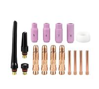 B Baosity Équipement de de Soudage Kit Consommables Accessoires Coupelles Céramique Collets Cuivre Écrous Filetés Joint Blanc Compatible Wp17 Wp18 Wp26 Adapté