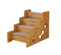 B Baosity Escalier pour Chien avec Lit Haut, Escalier Portable et Stable pour Chats, Chiens et Chiots, Marches Antidérapantes, Rampe pour Lit, Canapé Ou Voiture, 4 étapes