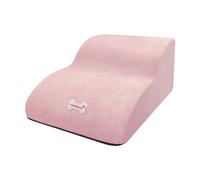 B Baosity Escalier pour Chien Rampe Double Niveaux Marche pour Animaux Domestiques Tissu Corduroy Housse Antidérapante Convient à Chambre Salon Lit, Rose