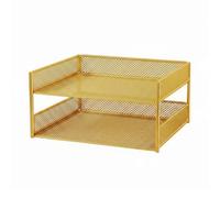 B Baosity Étagère à Documents de Bureau Organiseur Dossiers Range-papiers Support Courrier Structure Maillée en Fer Multi-niveaux pour et Projets Visibilité, Or, Horizontal