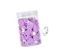 B Baosity Eyelash Glue Cups Porte-colle à Cils Anneau Autocollant Accessoire de Palette de Colle Support à Extension de Cils Adaptés pour Salons de Beauté et Ut, Violet Nid D'abeille