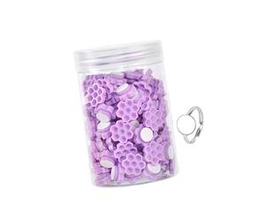 B Baosity Eyelash Glue Cups Porte-colle à Cils Anneau Autocollant Accessoire de Palette de Colle Support à Extension de Cils Adaptés pour Salons de Beauté et Ut, Violet Nid D'abeille