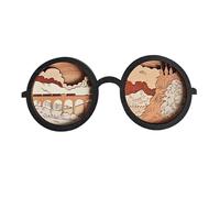 B Baosity Eyewear Prop Décoration de Lunettes En Bois Ornement Artisanal pour Table Sculpture Esthétique Centre de Table Adapté à La Chambre Hôtel Décoration Ma, S