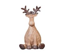 B Baosity Figurine D'animal, Statue D'élan, Collection de Décorations pour Armoire, étagère, Chambre, Bureau, Ornement En Résine, Sculpture de Cerf, S