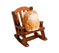 B Baosity Figurine d'animal sur Fauteuil à Bascule, Ornement de Table, Statuette Mignonne, Petite Sculpture Décorative Créative pour Le Salon, Cadeau D', Chat