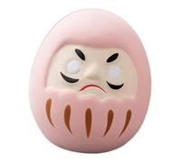 B Baosity Figurine Daruma Japonaise, Cadeau Original, Articles de Fête, Décoration Intérieure, Ornement de Table, Statue En Céramique pour Chambre, Support, Rose