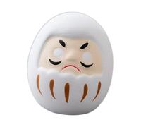 B Baosity Figurine Daruma Japonaise, Cadeau Original, Articles de Fête, Décoration Intérieure, Ornement de Table, Statue En Céramique pour Chambre, Support, Blanc