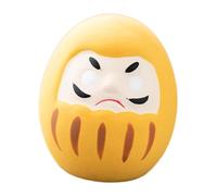 B Baosity Figurine Daruma Japonaise, Cadeau Original, Articles de Fête, Décoration Intérieure, Ornement de Table, Statue En Céramique pour Chambre, Support, Jaune