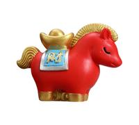 B Baosity Figurine de Cheval, Cadeau de Nouvel An, Sculpture Décorative, Petite Statue D'animal, Ornement de Voiture Ou de Bureau, Cadeau de Pendaison de Cr, Rouge