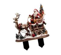 B Baosity Figurine de Traîneau du Père Noël avec Renne, Décoration de Noël à Piquer pour Jardin Créatif