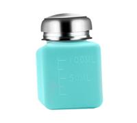 B Baosity Flacon Vide pour Liquide avec Pompe Distributrice, Bouchon en Acier et Corps en Polypropylène épais, Idéal pour La Manucure, La Salle de Bain, Le Comp, 100 ML Bleu