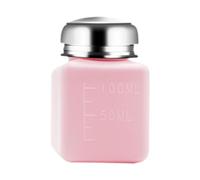 B Baosity Flacon Vide pour Liquide avec Pompe Distributrice, Bouchon en Acier et Corps en Polypropylène épais, Idéal pour La Manucure, La Salle de Bain, Le Comp, 100 ML Rose