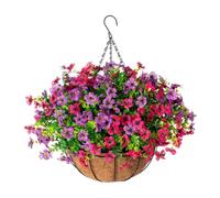 B Baosity Fleurs Artificielles Suspendues En Pot Composition Florale Plante Imitation Guirlande Végétale D'Aspect Réaliste Sans Entretien Adapté pour Véranda Te, C