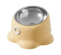 B Baosity Gamelle Inclinée pour Chat, en Acier Inoxydable, Antidérapante, pour Chambre, Garage, Maison Ou Distributeur de Nourriture pour Chiots, Jaune