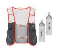 B Baosity Gilet D'hydratation 1 Pièce pour La Course à Pied avec Double Compartiment à Eau, Sac à Dos Ergonomique avec Bandes Réfléchissantes, Souple , Gris Foncé Orange, Je