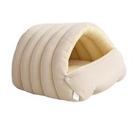 B Baosity Grotte pour Animaux, Confortable, Lavable, Abri pour, Cadeau, Lit Douillet pour Animaux, Fournitures en Coton PP, Multifonctionnel, Chaud et, White L