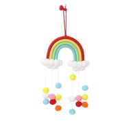 B Baosity Guirlande de Pompons Arc-en-ciel En Macramé, Tapisserie Arc-en-ciel Faite Main, Motif, pour Salle de Jeux, Maison, Chambre D'étudiant Ou Sa