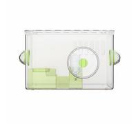 B Baosity Hamster Cage Habitat Transparent Cage pour Petits Animaux Kit de Démarrage Intégré Design Modulable Matériau Plastique Adapté à l'Entretien et, Vert, 1-Couche+Grande Roue