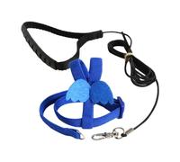 B Baosity Harnais pour Oiseau, Laisse, Corde de Dressage Réglable et Confortable, Harnais pour Perroquet, Perruche Ondulée Ou, XS, Bleu