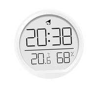 B Baosity Horloge Murale Numérique de Chevet 7,4 Cm (2,9 Pouces) avec Affichage de La Température et de L'humidité, Fonctionne sur Piles, Idéale pour Les Pe, blanc