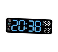B Baosity Horloge Murale Numérique Écran Led Multifonction Température Humidité Semaine Réveil Snooze Matériau Pp Adaptée pour Bureau Maison Chambre Salon, lumière bleue blanche
