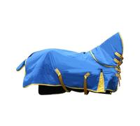 B Baosity Horse Rain Sheet Couverture Imperméable pour Cheval Réglable Tissu Polyester Respirant avec Boucles Robustes et Col Détachable Adapté à L'Équitation S, Blue M