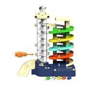 B Baosity Jeu pour Enfants Garage Voitures Station Service Rampe Spirale Ascenseur Électrique Musique et Lumières Plastique Robuste Jeu Immersif Descente Rapide, Parking 5 Niveaux