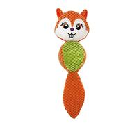 B Baosity Jouet à Mâcher pour Chien en Peluche, Résistant Aux Morsures, en Forme de Chien de Dessin Animé, pour Chiens de Petite et Moyenne Taille, Orange
