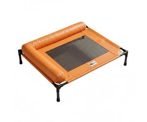 B Baosity Lit de Repos Pet Amovible Détachable avec Respirante Élément Surélevé Protège du Sol Nettoyage Rapide Parfait pour Repos Animal Domestique en Intérieur, Orange Hermès, M
