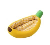 B Baosity Lit Industriel pour Animaux en Forme de Fruits Semi-Ouvert avec Coque Matelassée Douce Pratique pour Chats et Chiens, Size to 1, Lit pour Chat Banane Modèle D Été