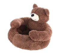 B Baosity Lit pour Animaux Respirant, Canapé-lit Semi-fermé pour Petits Animaux, Cage Utilisable en Toutes Saisons, Support Confortable, Adorable Niche pour, Marron Grand