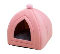 B Baosity Lit pour, Coussin Chaud pour Dormir, Niche d'hiver pour Chiot Ou Chien, Grotte pour L'intérieur, Rose