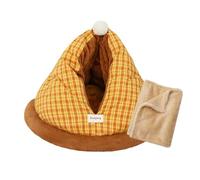 B Baosity Lit pour, Grotte, Cachette, Confortable, Base Antidérapante, Chaude, Grotte Auto-chauffante pour Lapins, Chiots et Hérissons, Coffee S