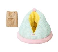 B Baosity Lit pour, Grotte, Cachette, Confortable, Base Antidérapante, Chaude, Grotte Auto-chauffante pour Lapins, Chiots et Hérissons, Blue S