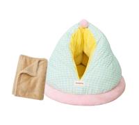 B Baosity Lit pour, Grotte, Cachette, Confortable, Base Antidérapante, Chaude, Grotte Auto-chauffante pour Lapins, Chiots et Hérissons, Blue L