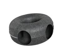 B Baosity Lit Tunnel en Forme de Donut pour Chat, Tunnel Circulaire Confortable et Amusant, Fermeture éclair Amovible, Centre D'activités en Forme de Donut, Gris Foncé