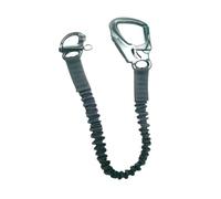 B Baosity Longe Antichute pour l'escalade, Corde élastique de Protection, Mousqueton Rétractable à Ouverture Rapide avec Absorbeur de Choc en Acier et Nylon, Noir