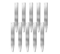 B Baosity Lot de 10 Piquets Plats En Acier avec Trous En V, Solides, Renforcés, Amovibles et Réutilisables pour La Construction de Chaussées, 15.7 Pouces