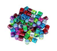 B Baosity Lot de 100 Bagues de Patte en Aluminium pour Pigeons, Légères, Portables et Numérotées (8 Mm), pour Inséparables, Pinsons Nains et Poules, Multicolore