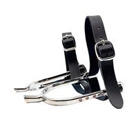 B Baosity Lot de 2 éperons pour Cheval avec Dragonne en PU et Fer, Accessoires D'équitation Décoratifs Ornés de, Parfaits pour L'entraînement, Argent