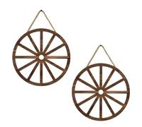 B Baosity Lot de 2 Roues de Chariot en Bois Décoratives à Suspendre Au Mur, Style Vintage, pour Festivals, Boutiques et