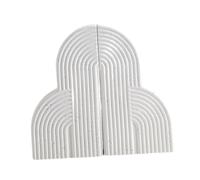 B Baosity Lot de 2 Serre-Livres Esthétiques, Butées de Livres élégantes et Robustes pour étagères de Bureau Ou Table de Travail, Blanc