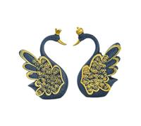 B Baosity Lot de 2 Statues de Cygnes Décoratives pour Bureau, Figurines et Sculptures Animales, Idéales pour Un Mariage, Un Cabinet de Toilette, Un Bureau Ou Un, Bleu