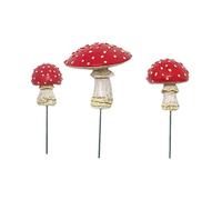 B Baosity Lot de 3 Piquets de Jardin En Forme de Champignon Réalistes pour Bonsaïs, Décorations Artificielles