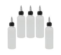 B Baosity Lot de 5 Flacons Pet Vides pour Peinture, avec Bouchons à Vis Anti-Fuite, pour Colle, Encre, Etc, 50 ML