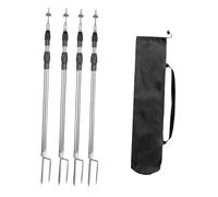 B Baosity Lot de de Tente Télescopiques Universels et Réglables, Support Portable et Robuste en Acier Inoxydable, Idéal pour Le Camping et Les Activités, 1.5m
