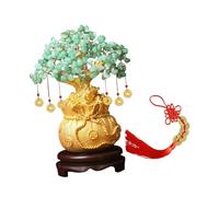 B Baosity Lucky Tree Statue Figurine Feng Shui Bonsaï Arbre Argenté Pièce Suspendue Décoration Résine Adapté pour Salon Salle à Manger Hôtel Événement Célébrati, M