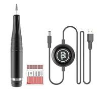 B Baosity Machine à Ongles Électrique Professionnelle Polissoir Recharge USB Écran Contrôle 6 Embouts 6 Bandes Abrasives Adaptée à la Manucure, noir