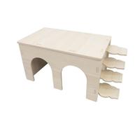 B Baosity Maison en Bois pour Hamster, Bac à Sable, Clapier, Décoration, Jouet d'exercice, Nid, Cage pour Hamsters Nains et Rats, Double Porte