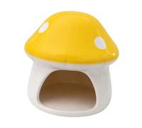 B Baosity Maison en Céramique pour Hamsters, Cochons d'Inde, Grotte Extérieure en Forme de Champignon, Idéale pour Les Gerbilles, Les, Les et, Jaune